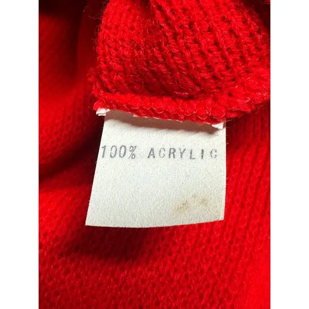 Vintage Yamaha‎ Sweater Womens Large Red Knit 100% Acrylic Turtleneck Nostalgia